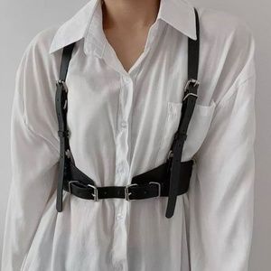 Faux Leather Suspenders Belt